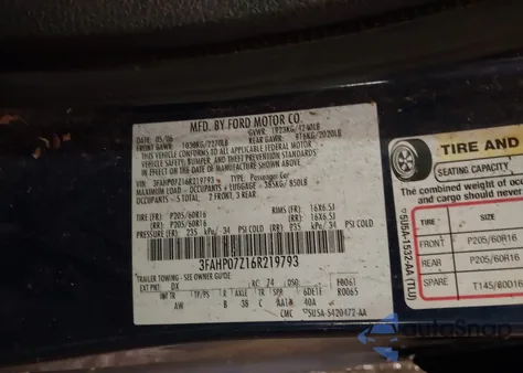 2006 Ford Fusion Se z USA, uszkodzony, nr VIN 3FAHP07Z16R219793